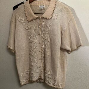 FINAL MARKDOWN Vintage Sellecca short sleeve cardigan large